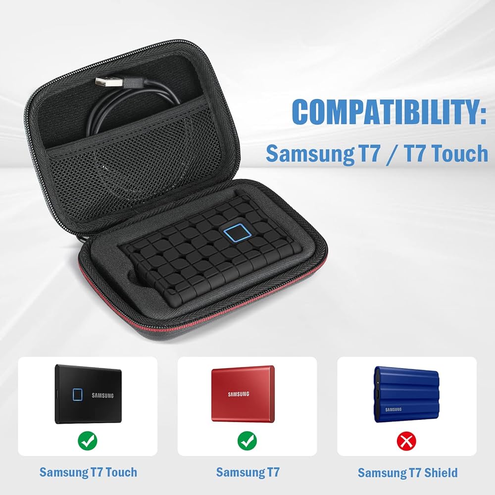 Samsung T7 Touch 2TB ほぼ新品+トラベルケース Amazon.com: ProCase Hard Carrying Case Compatible for